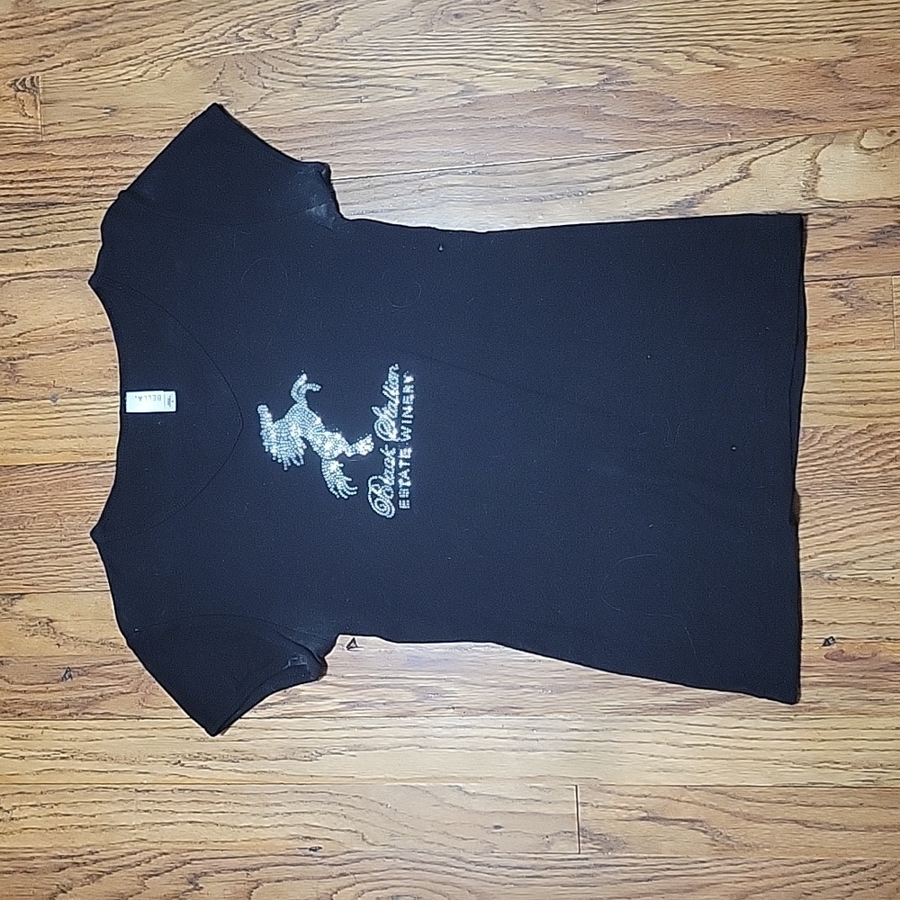 Bella Sz S Black Stallion Sparkly Shirt